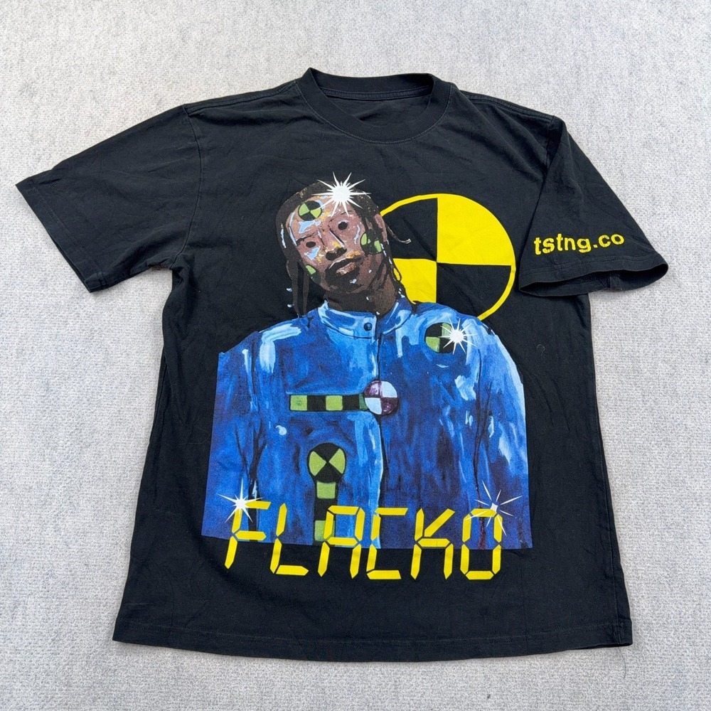 A$AP Rocky Shirt Mens Medium Flacko Testing Rap Tee 2 Sided Crash Dummy Asap